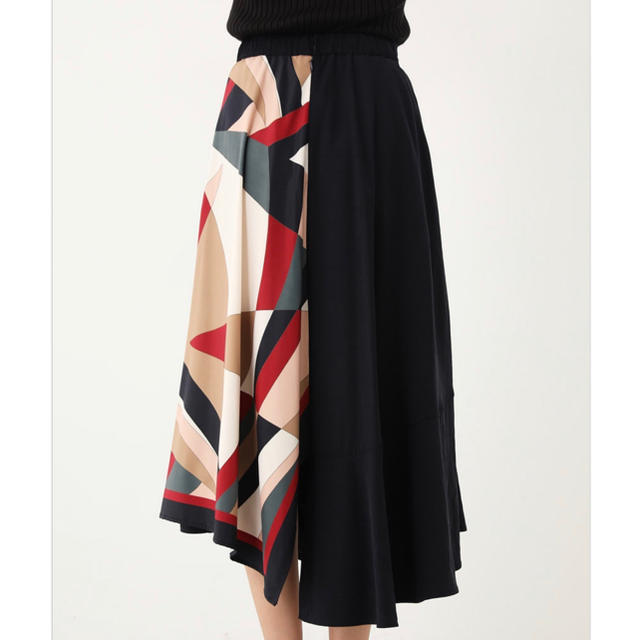 rienda(リエンダ)のGeometry Scarf MIX J／WフレアSK レディースのスカート(ひざ丈スカート)の商品写真