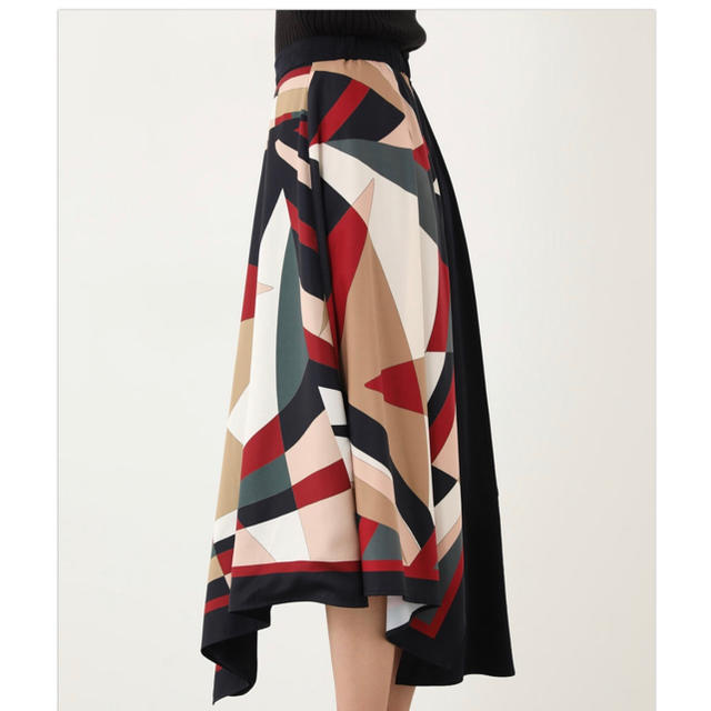 rienda(リエンダ)のGeometry Scarf MIX J／WフレアSK レディースのスカート(ひざ丈スカート)の商品写真