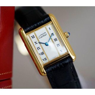 カルティエ(Cartier)の美品 カルティエ マスト タンク ゴールドライン ローマン LM Cartier(腕時計(アナログ))