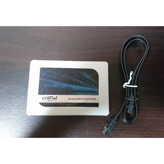 Crucial クルーシャルSSD 500GB MX500 SATAケーブル付きPCパーツ