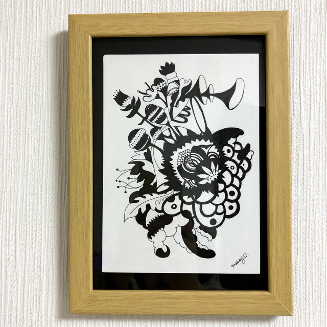 music flower（ペン画） エンタメ/ホビーの美術品/アンティーク(絵画/タペストリー)の商品写真