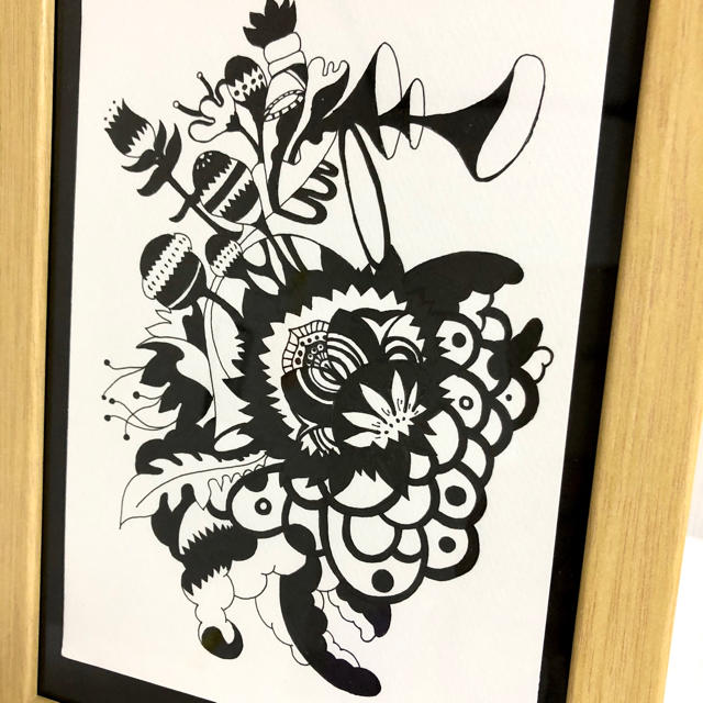 music flower（ペン画） エンタメ/ホビーの美術品/アンティーク(絵画/タペストリー)の商品写真