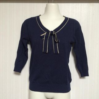 ミッシュマッシュ(MISCH MASCH)の新品♡リボンタイニット ネイビー(ニット/セーター)