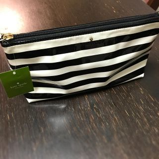 ケイトスペードニューヨーク(kate spade new york)の【新品】ケイトスペード ボーダー ポーチ タグ付き(ポーチ)