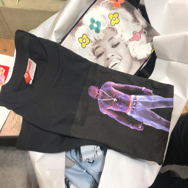 黒 L Supreme Tupac Hologram Tee 2pac