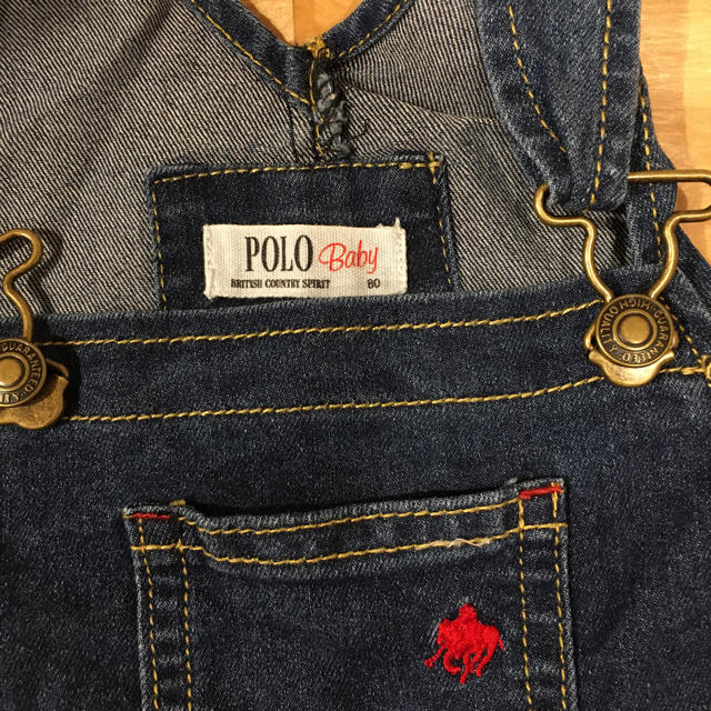 しまむら(シマムラ)のほぼ未使用　polo baby 80cm デニム　サロペット キッズ/ベビー/マタニティのベビー服(~85cm)(ロンパース)の商品写真