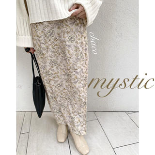 ミスティック(mystic)の新作¥7150【mystic】ドット花柄ラップスカート  ロングスカート (ロングスカート)