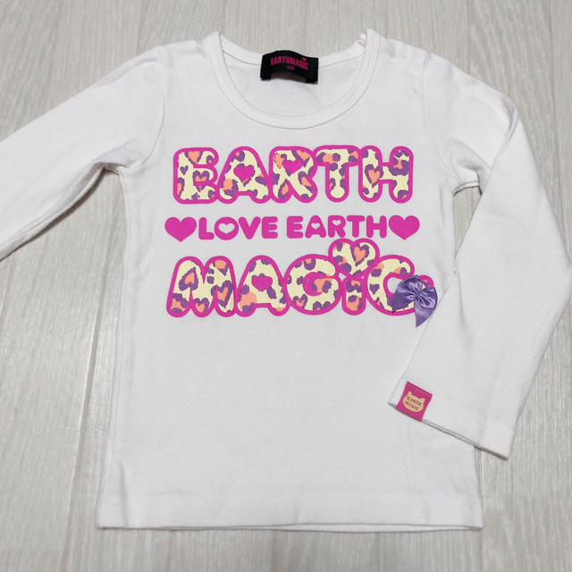 EARTHMAGIC(アースマジック)のレオパードロゴロンＴ♡ キッズ/ベビー/マタニティのキッズ服女の子用(90cm~)(Tシャツ/カットソー)の商品写真