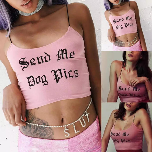 MISSGUIDED(ミスガイデッド)のSend me dog pics ピンクトップス レディースのトップス(キャミソール)の商品写真