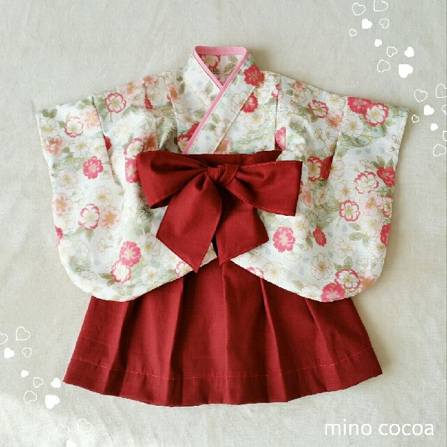 ベビー袴handmade baby HAKAMA 70-80cm