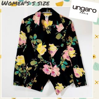 エマニュエルウンガロ(emanuel ungaro)の♤ungaro♤花柄変形テーラードジャケット 薄手 タイトシルエット S相当(テーラードジャケット)