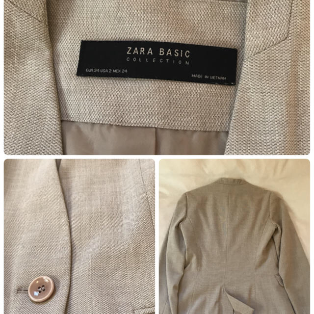 ZARA(ザラ)のZARA  ノーカラー　パンツスーツ　上下セット レディースのフォーマル/ドレス(スーツ)の商品写真