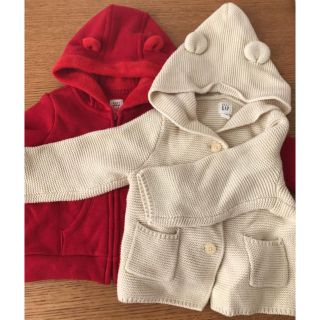 ベビーギャップ(babyGAP)のbabyGAP くま耳パーカー・ニット2点　80サイズ(カーディガン/ボレロ)