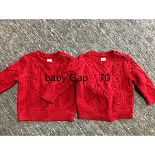 ベビーギャップ(babyGAP)のbaby Gap  ニットセーター赤(ニット/セーター)