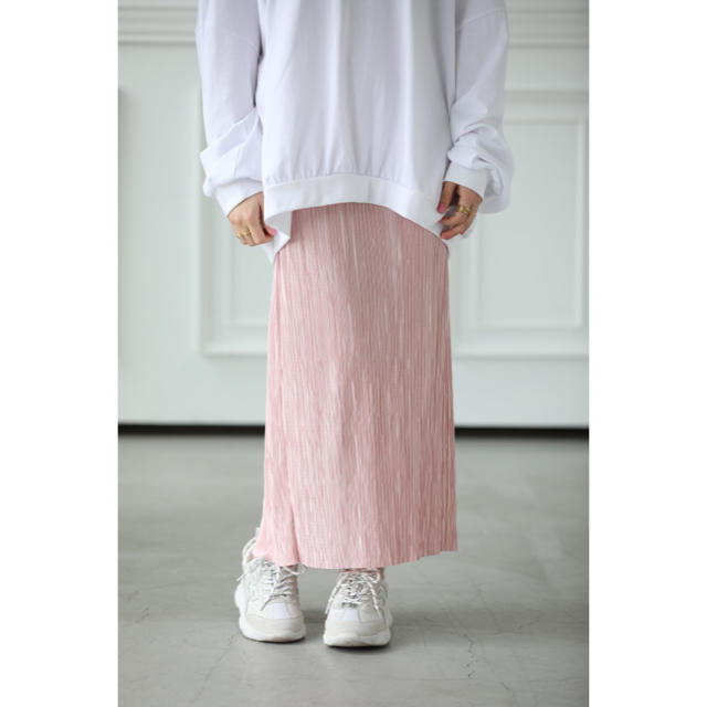 【新品・未使用】mite  pleats straight sk  ピンク