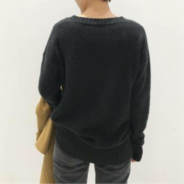 L'Appartement DEUXIEME CLASSE(アパルトモンドゥーズィエムクラス)のL'Appartement V/N Basic KNIT 美品 ブラック レディースのトップス(ニット/セーター)の商品写真