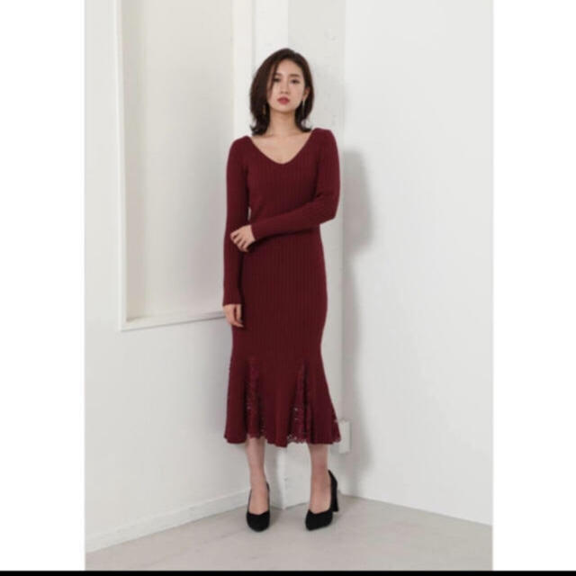 ❤️定価10978円Mermaid Lace RIB Knit OP