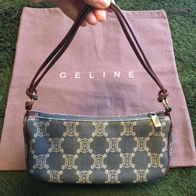 celine(セリーヌ)のセリーヌ　マカダム柄　デニム生地ミニバッグ レディースのバッグ(ハンドバッグ)の商品写真