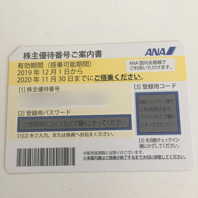 ANA(全日本空輸)(エーエヌエー(ゼンニッポンクウユ))のANA（全日空）株主優待券 チケットの優待券/割引券(その他)の商品写真