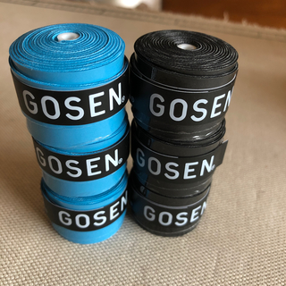 ゴーセン(GOSEN)のGOSENグリップテープ青と黒 各3個 計6個(バドミントン)