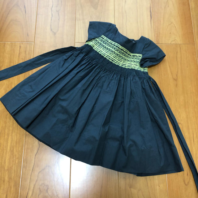 2017SS  ボンポワン　デュセス　墨黒ワンピース3Aキッズ服女の子用(90cm~)