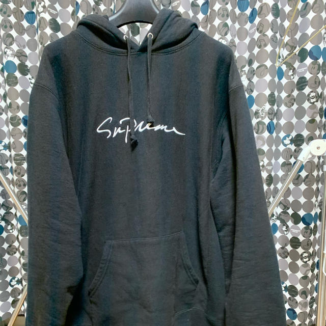 Supreme シュプリーム パーカー 15AW Classic Script Hooded Sweatshirt クラシック スクリプト フードロゴ パーカー フーディ ブラック系 XL