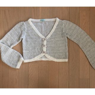 トッカ(TOCCA)の美品　TOCCA トッカ　シルバーラメ入りモヘア ニットカーディガン　130(カーディガン)