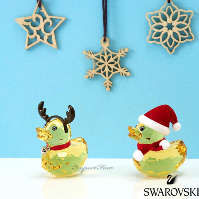 SWAROVSKI HappyDuck サンタクロース＆トナカイ - 置物