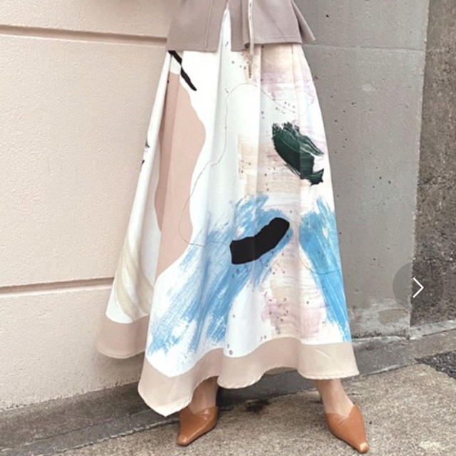 Ameri VINTAGE(アメリヴィンテージ)のMARY PAINTING FLARE SKIRT レディースのスカート(ロングスカート)の商品写真