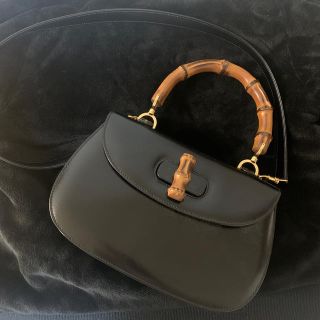 グッチ(Gucci)のグッチ　バンブー　2WAYバッグ　ブラック(ハンドバッグ)