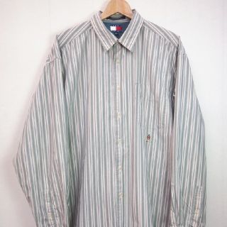 トミーヒルフィガー(TOMMY HILFIGER)の実寸 XXL Tommy Hilfiger ストライプ シャツ 古着 a336(シャツ)