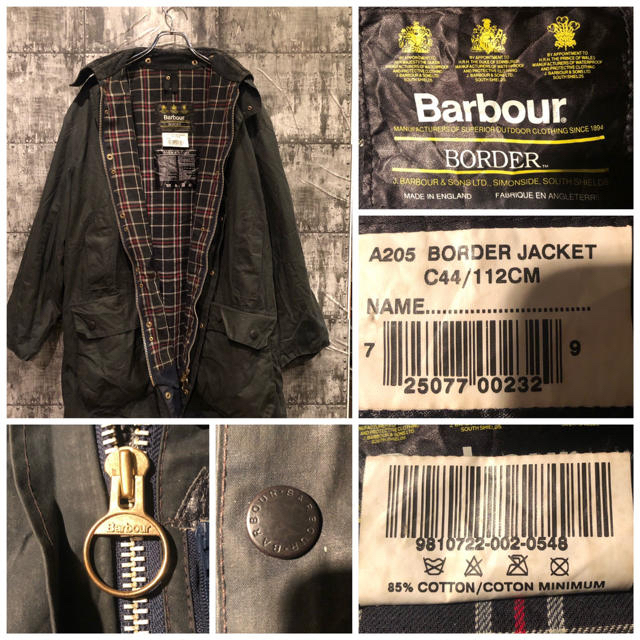 Barbour(バーブァー)の90s vintage Barbour BORDER ボーダー C44 ネイビー メンズのジャケット/アウター(ミリタリージャケット)の商品写真