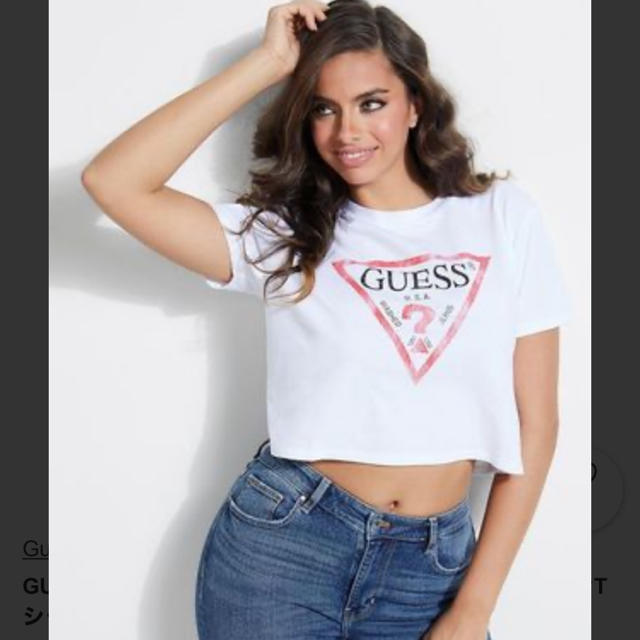 GUESS(ゲス)のGUESS ショート丈 1度着用 レディースのトップス(Tシャツ(半袖/袖なし))の商品写真