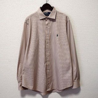 ポロラルフローレン(POLO RALPH LAUREN)のPOLO RALPHLAUREN 長袖ストライプシャツ ベージュ メンズL(シャツ)