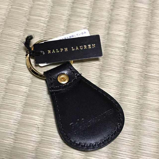POLO RALPH LAUREN(ポロラルフローレン)のPOLO RALPH LAUREN 本革キーホルダー ブラック　新品 メンズのファッション小物(キーホルダー)の商品写真