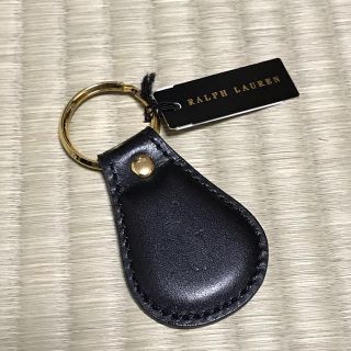 ポロラルフローレン(POLO RALPH LAUREN)のPOLO RALPH LAUREN 本革キーホルダー ブラック　新品(キーホルダー)