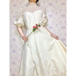 ガニーサックス(GUNNE SAX)のパフスリーブが可愛いGunne風ヴィンテージワンピース❣️(ひざ丈ワンピース)