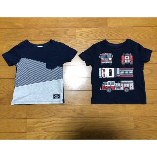 ギャップキッズ(GAP Kids)のギャップ キッズ H&M Tシャツ 2枚セット 95センチ カットソー 2Y 紺(Tシャツ/カットソー)