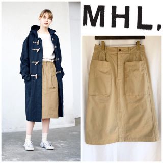 マーガレットハウエル(MARGARET HOWELL)の18年 LOOK掲載 MHL. WASHED CHINO COTTON サイズ2(ひざ丈スカート)