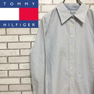 トミーヒルフィガー(TOMMY HILFIGER)の【レア】トミーヒルフィガー☆ フラッグ 刺繍ロゴ入りストライプシャツ90s(シャツ/ブラウス(長袖/七分))