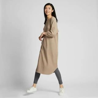 ユニクロ(UNIQLO)のワッフルクルーネックワンピース(ひざ丈ワンピース)