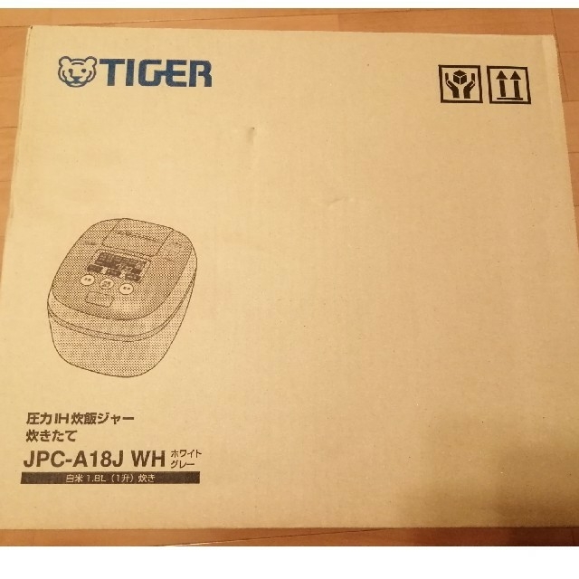 TIGER(タイガー)のタイガー炊飯器 JPC-A18J WH (一升炊き) TIGER スマホ/家電/カメラの調理家電(炊飯器)の商品写真