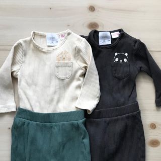 ザラキッズ(ZARA KIDS)のZARA mini ボディスーツ 上下2組セット 0-3month(ロンパース)