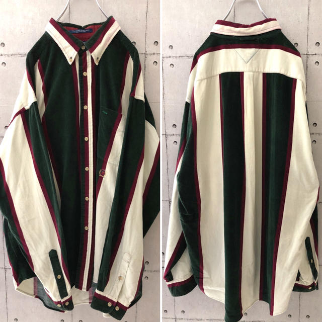 TOMMY HILFIGER(トミーヒルフィガー)の【激レア】90s トミーヒルフィガー マルチストライプ コーデュロイ シャツ メンズのトップス(シャツ)の商品写真