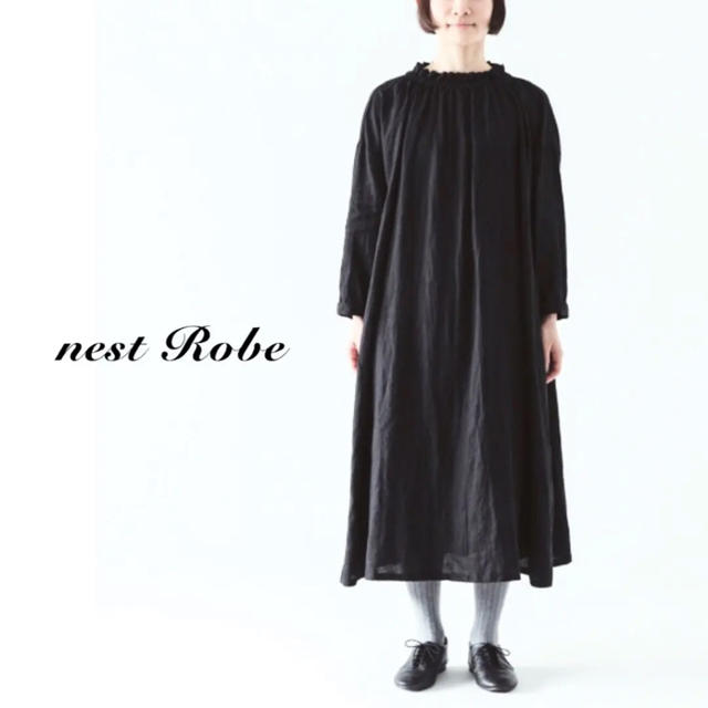 ネストローブ(nest robe)シャーリングネック ワンピース