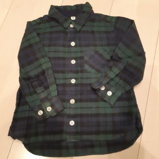 ムジルシリョウヒン(MUJI (無印良品))の無印良品　グリーン&ネイビーチェックシャツ　90m　(Tシャツ/カットソー)