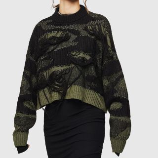 美品 ディーゼル 16FW カモフラ ニットXS