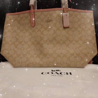 コーチ(COACH)の【みみ様専用】COACH トートバッグ F36658 ベージュ×ピンク ポーチ(トートバッグ)