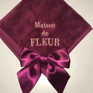 メゾンドフルール(Maison de FLEUR)のメゾンドフルール  パープル 今治産 カラービッグリボンタオルハンカチ(ハンカチ)