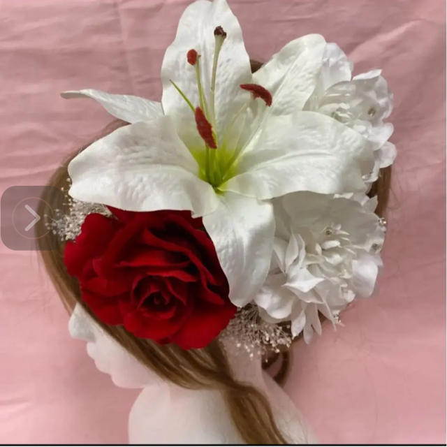 新品 カサブランカ赤薔薇髪飾り 成人式 卒業式 結婚式髪飾り ランキング1位獲得